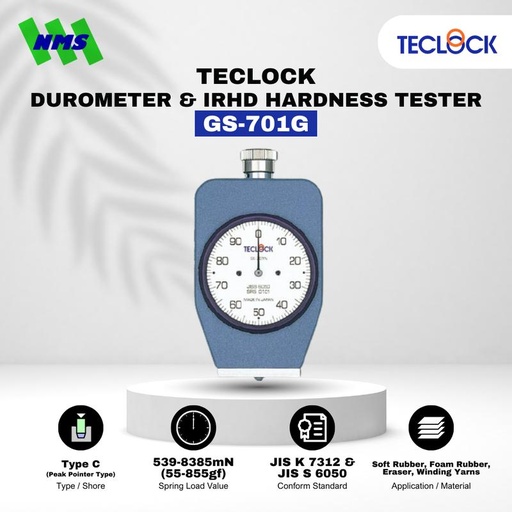[EZM.1040552] TECLOCK GS-701G Durometer Hardness Tester 539-8385mN Shore C