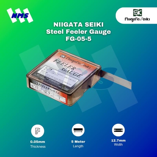 [EZM.1040827] Niigata Seiki FG-05-5 Steel Feeler Gauge 0.05mm x 5 Meter