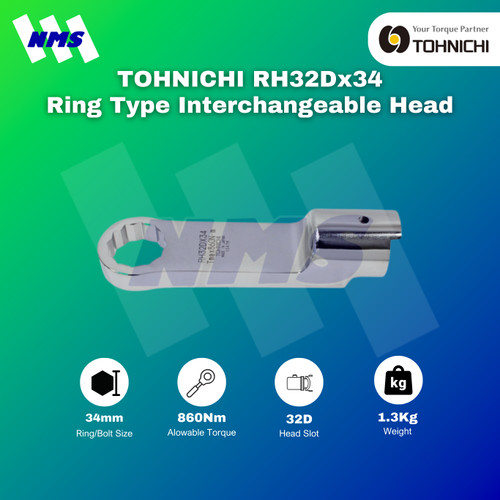 [EZM.1040844] Kunci Ring Pas Tohnichi RH32Dx34 Ring Interchangeable Head 34mm x 32D