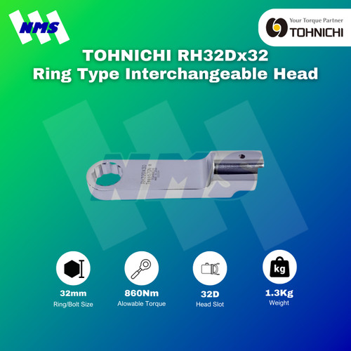 [EZM.1040845] Kunci Ring Pas Tohnichi RH32Dx32 Ring Interchangeable Head 32mm x 32D