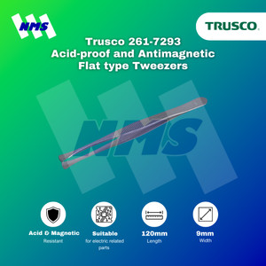 [EZM.1040875] Pinset TRUSCO 35A-SA Acid-Proof and Anti-Magnetic Flat Tweezers 120mm