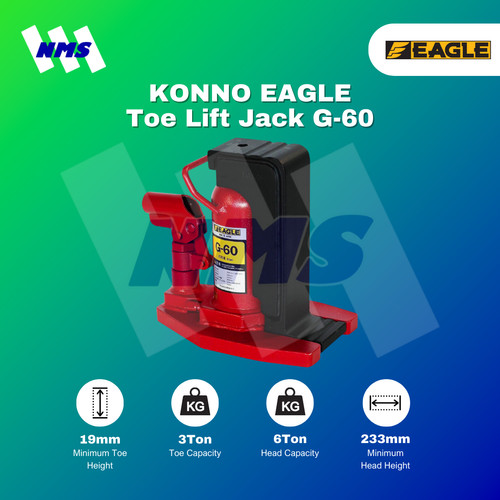 [EZM.1040889] Toe Jack / Bottle Jack 6 Ton Dongkrak Botol KONNO EAGLE G-60