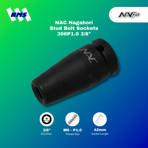 [EZM.1040983] Kunci Socket NAC Nagahori Stud Bolt Sockets 306P1.0 3/8" M6 P1.0