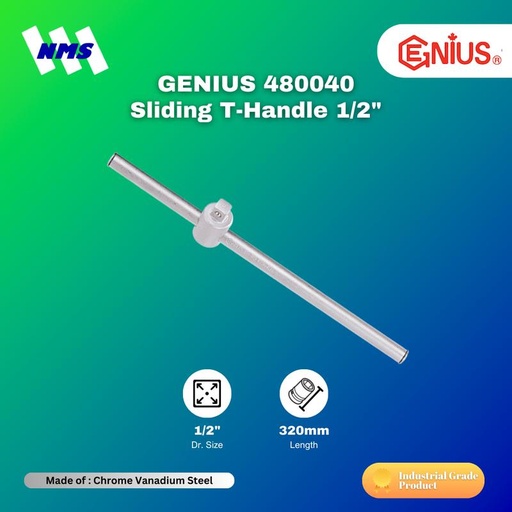 [EZM.1041028] GENIUS 480040 Sliding T-Handle 1/2" Panjang = 320mm