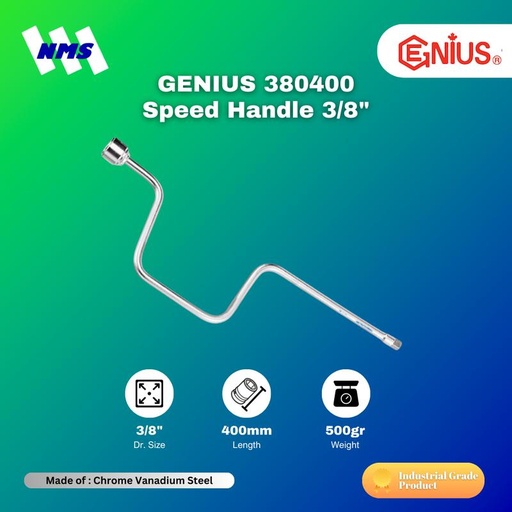[EZM.1041139] Gagang Handle GENIUS 380400 Speed Handle 3/8" Panjang = 400mm