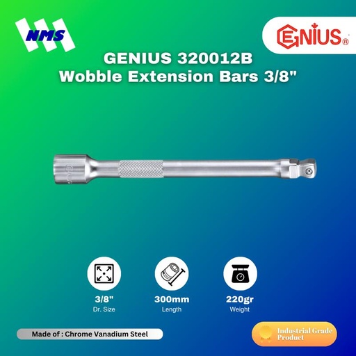 [EZM.1041164] Sambungan GENIUS 320012B Wobble Extension Bars 3/8" Panjang = 300mm