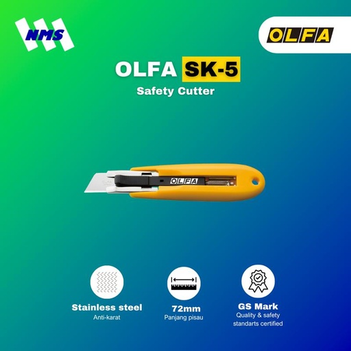 [EZM.1041204] Pisau Cuter OLFA SK-5 Safety Cutter Auto Retracting Pemotong Kardus