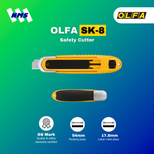 [EZM.1041212] Pisau Pemotong OLFA SK-8 Safety Cutter Auto Retract Blade Original