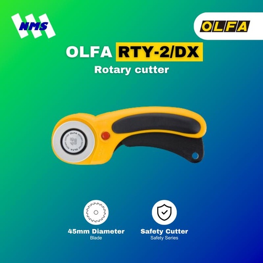[EZM.1041235] Pemotong Kain OLFA RTY-2/DX Safety Rotary Cutter Original Kater Bulat