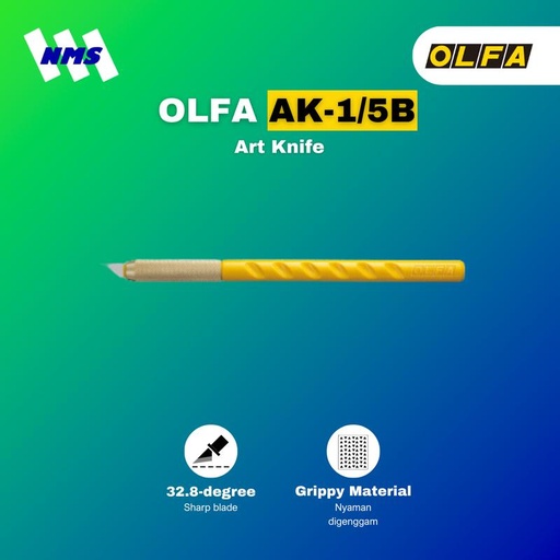 [EZM.1041243] Art Knife OLFA AK-1/5B Cutter Original dengan 5 Pisau Tambahan