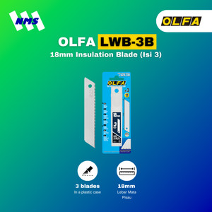 [EZM.1041246] Refill Cutter OLFA LWB-3B 18mm Insulation Blade Isi 3 Pcs Ori Gerigi