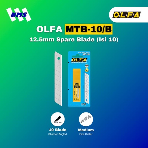 [EZM.1041248] Refill Cutter OLFA MTB-10/B Spare Blade 12.5mm Isi 10 Pisau Original