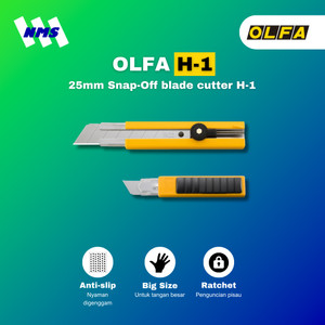 [EZM.1041249] Pisau Cuter OLFA H-1 Snap-Off 25mm Blade Cutter Extra Heavy Duty Handle Karet Gergaji Kayu