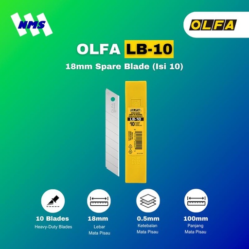 [EZM.1041255] OLFA LB-10 Spare Blade (10Pcs Pack) Original