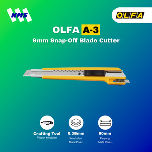[EZM.1041259] Pisau Cuter OLFA A-3 Snap-Off 9mm Blade Cutter Graphic Knife Ukir Pola Kertas
