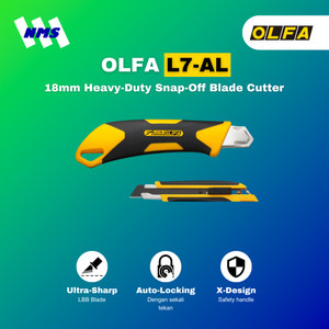 [EZM.1041272] Pisau Cutter OLFA L7-AL Snap-Off 18mm Blade Cutter Heavy Duty Auto Lock Pemotong Kardus