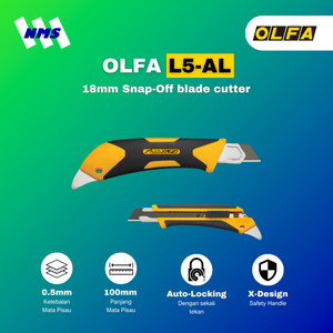 [EZM.1041273] Pisau Cuter OLFA L5-AL Snap-Off  18mm Blade Cutter Heavy Duty Auto Lock Pemotong Kardus X Design