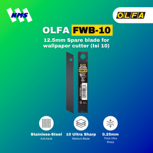 [EZM.1041285] OLFA FWB-10 Spare Blade For Wall Paper Cutter (10Pcs Pack) Original