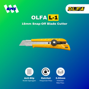 [EZM.1041288] Pisau Cutter OLFA L-1 Snap-Off 18mm Blade Pemotong Kardus