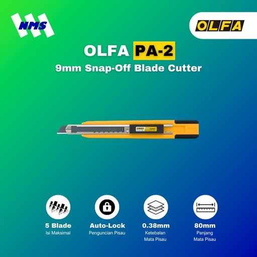 [EZM.1041294] Pisau Potong OLFA PA-2 9mm Snap-Off Blade Cutter Original Pemotong Kertas Sekolah