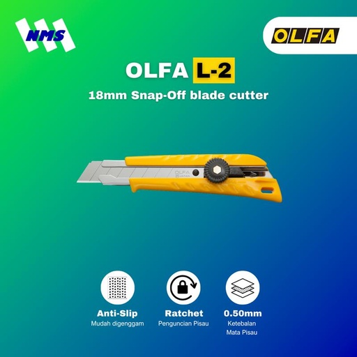 [EZM.1041295] Pisau Potong OLFA L-2 Snap-Off Blade Cutter Grip Handle Original Kater