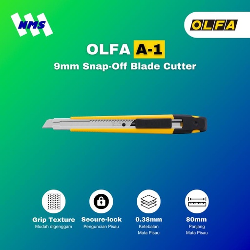 [EZM.1041297] Pisau Potong OLFA A-1 Snap-Off Blade Cutter Original Kater Kantor