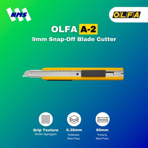[EZM.1041298] Pisau Potong OLFA A-2 Snap-Off Blade Cutter Original Kater Kantor