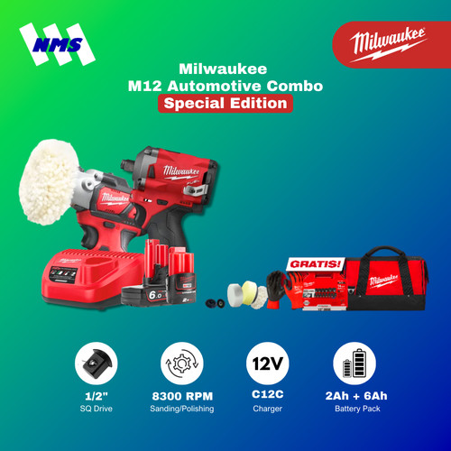 [EZM.1041304] Milwaukee Combo M12 FIWF12 Impact Wrench 1/2" + BPS Polisher/Sander