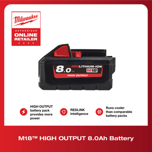 [EZM.1041306] Baterai Milwaukee M18 HB8 Redlithium High Output 8.0Ah Battery 18V
