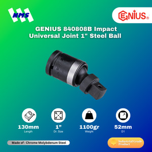 [EZM.1041322] Genius 840808B Impact Universal Joint 1" Steel Ball Panjang 130mm