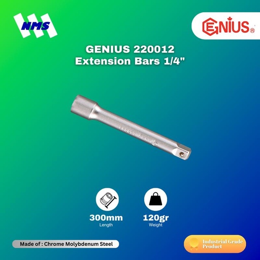 [EZM.1041384] Sambungan GENIUS 220012 Extension Bars 1/4" Panjang 300mm