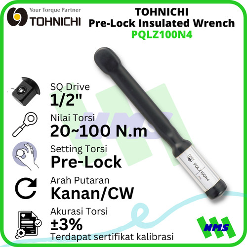 [EZM.1041388] Kunci Torsi TOHNICHI PQLZ100N4 Pre-Lock Insulated Wrench 20 ~ 100Nm
