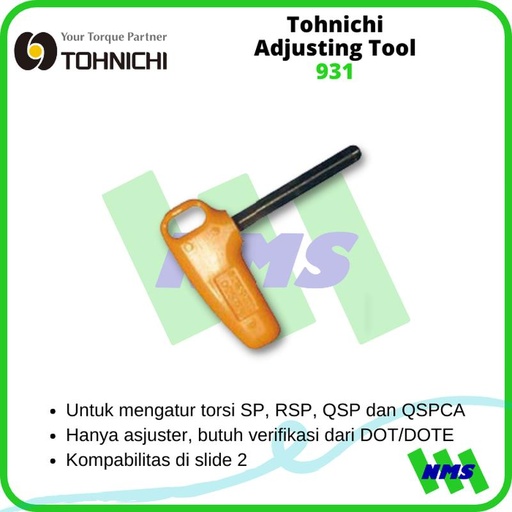 [EZM.1041401] Kunci Knob Setting Torsi No 931 Tohnichi Adjusting Tool untuk QSP/CSP