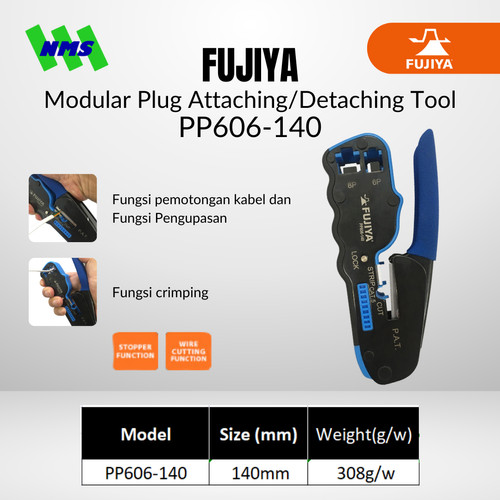 [EZM.1041402] Crimping FUJIYA PP606-140 Modular Plug Attaching/Detaching Tool Japan