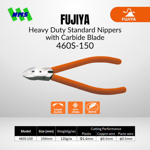 [EZM.1041403] Tang Potong FUJIYA 460S-150 Heavy Duty Standard Nippers Carbide Blade