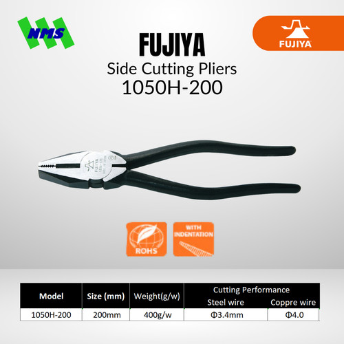 [EZM.1041408] Tang Potong FUJIYA 1050H-200 Side Cutting Pliers Japan 200mm 8 Inci