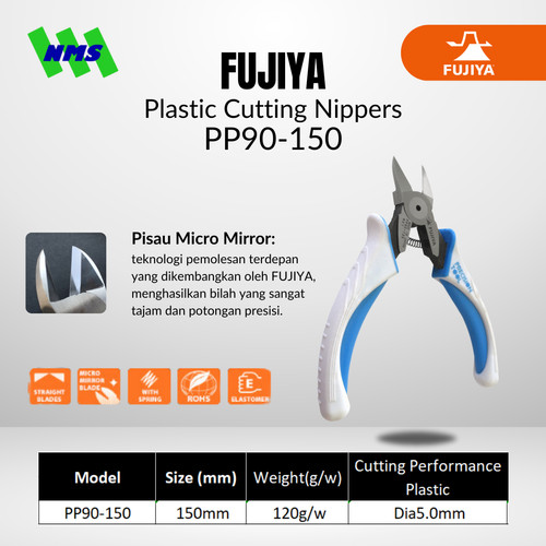 [EZM.1041432] Tang Potong FUJIYA PP90-150 Protech Plastic Cutting Nippers Japan