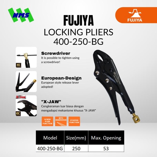 [EZM.1041452] Tang Multi Fungsi FUJIYA 400-250-BG Looking Pliers Japan 250mm 10 Inci