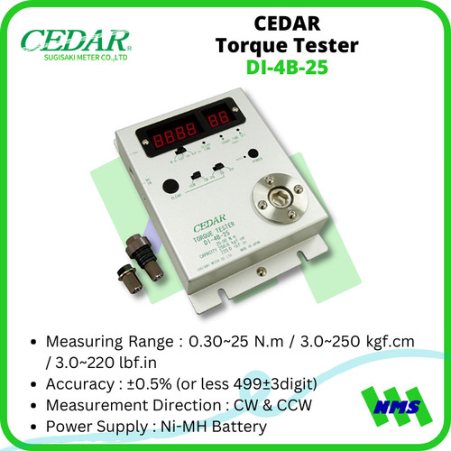 [EZM.1041459] CEDAR DI-4B-25 Torque Tester 0.3-25 Nm 3-250 kgf.cm 2-220 lbf.in