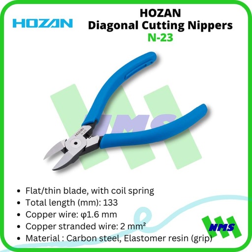 [EZM.1041485] Tang Potong HOZAN N-23 Diagonal Cutting Nippers Japan