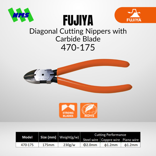 [EZM.1041497] Tang Potong FUJIYA 470-175 Heavy Duty Tungsten Carbide Blade Nippers