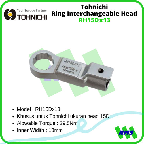 [EZM.1041544] Kunci Ring Tohnichi RH15Dx13 Ring Interchangeable Head 13 mm for 15D
