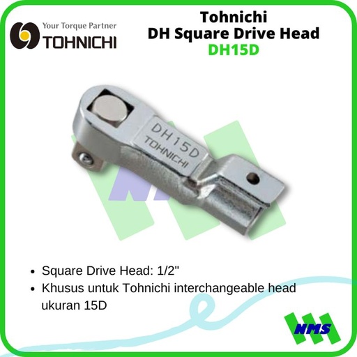 [EZM.1041545] Tohnichi DH Square Drive Head DH15D for Interchangeable Head Wrench