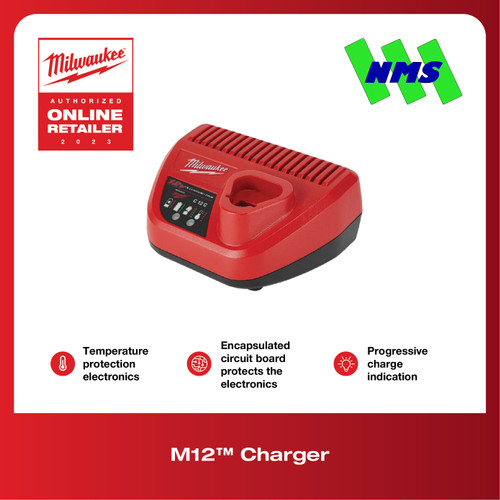 [EZM.1041597] Milwaukee M12 C12C Charger Pengisi Daya Baterai M12