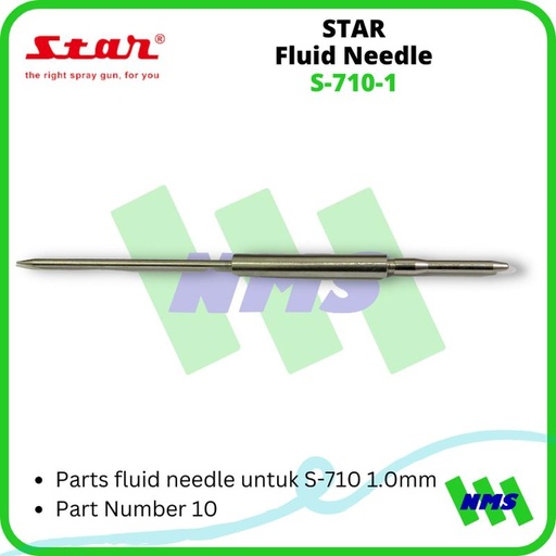 [EZM.1041616] STAR Fluid Needle S-710-1 1.0mm Untuk Spray Gun S-710 Nomor Part 10