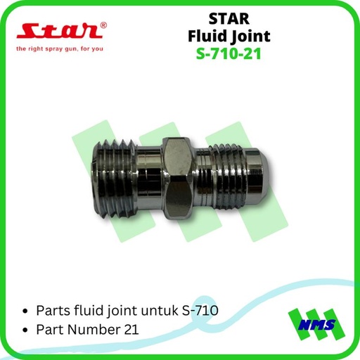 [EZM.1041617] STAR Fluid Joint S-710-21 Untuk Spray Gun S-710 Nomor Part 21