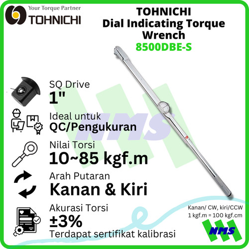 [EZM.1041630] Kunci Torsi 8500DB-S 1000-8500 Kgf.cm 1" TOHNICHI Dial Torque Wrench