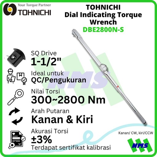 [EZM.1041641] Kunci Torsi DBE2800N-S 2800Nm 1" TONICHI Dial Torque Wrench