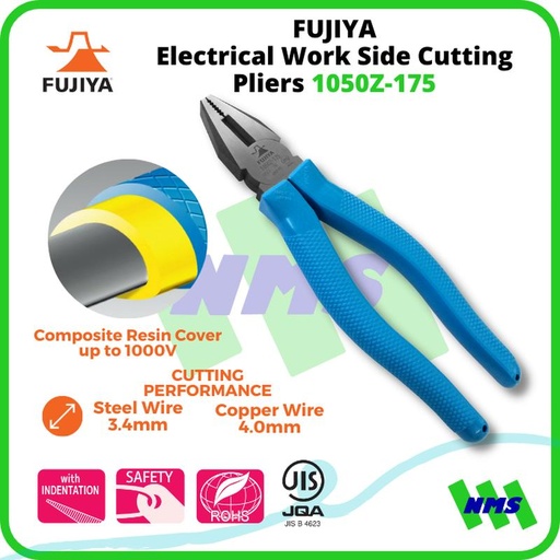 [EZM.1041647] Tang Potong Electrical Side Cutting Nippers 7" 175mm 1050Z-175 FUJIYA