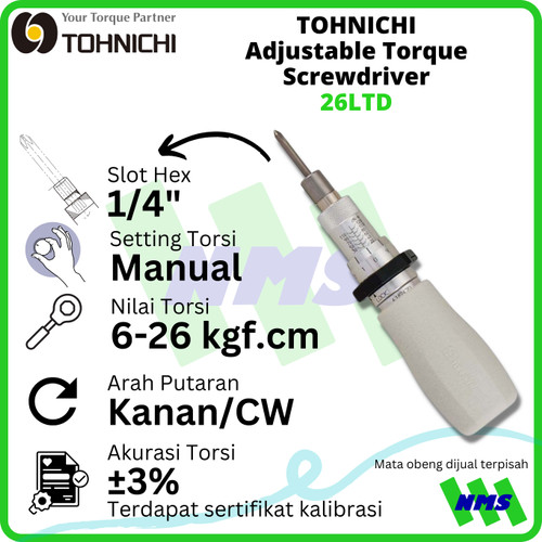[EZM.1041652] Obeng Torsi 26LTD 6-26 kgfcm TOHNICHI Adjustable Torque Screwdriver